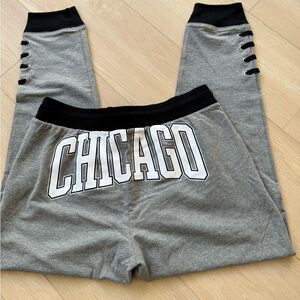 PINK Victoria's Secret Gray Sweatpants with Chicago Design